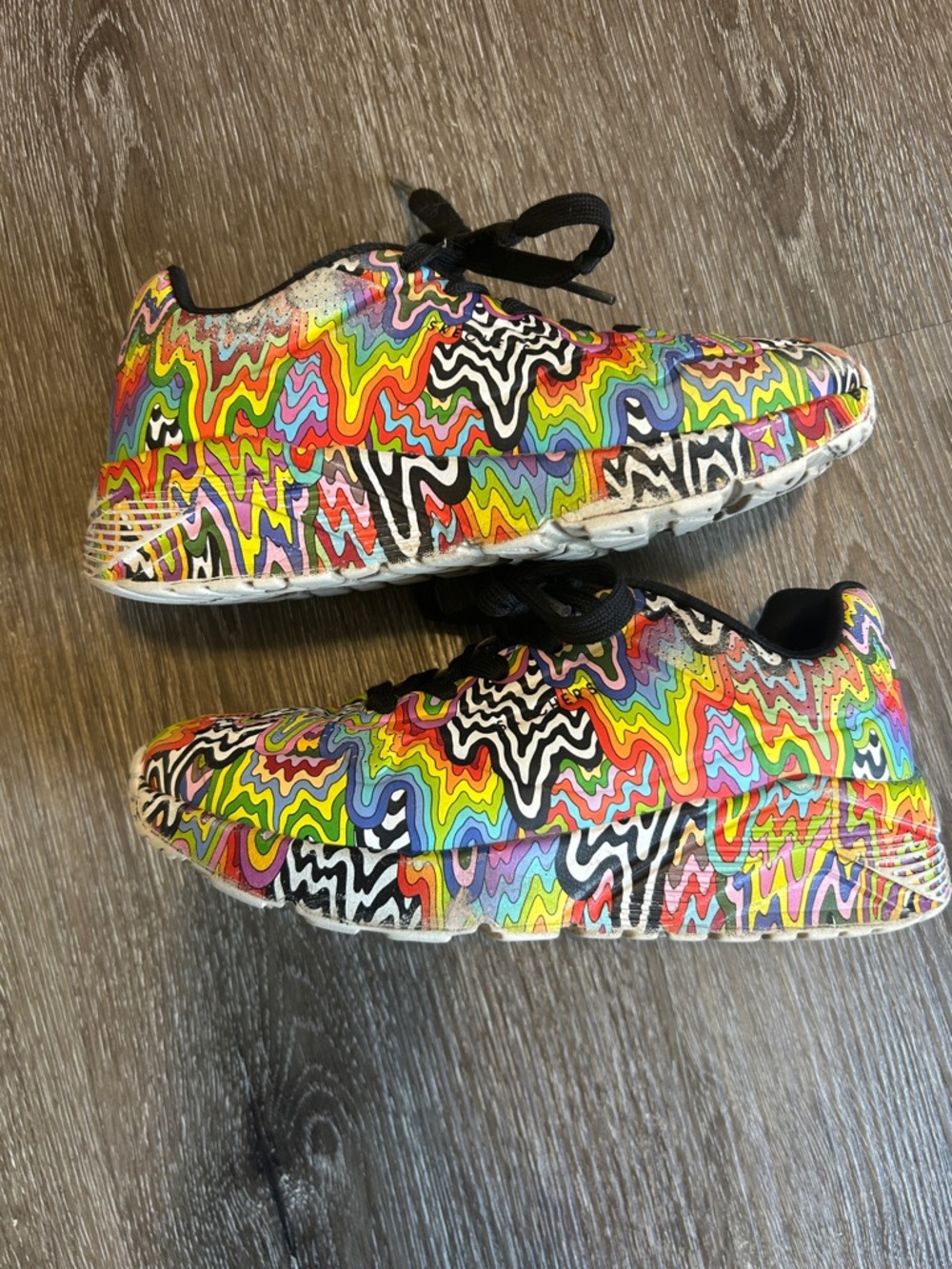Skechers Kids Jen Stark 1Y Multicolor Psychedelic Pattern Sneakers - Picture 7 of 7